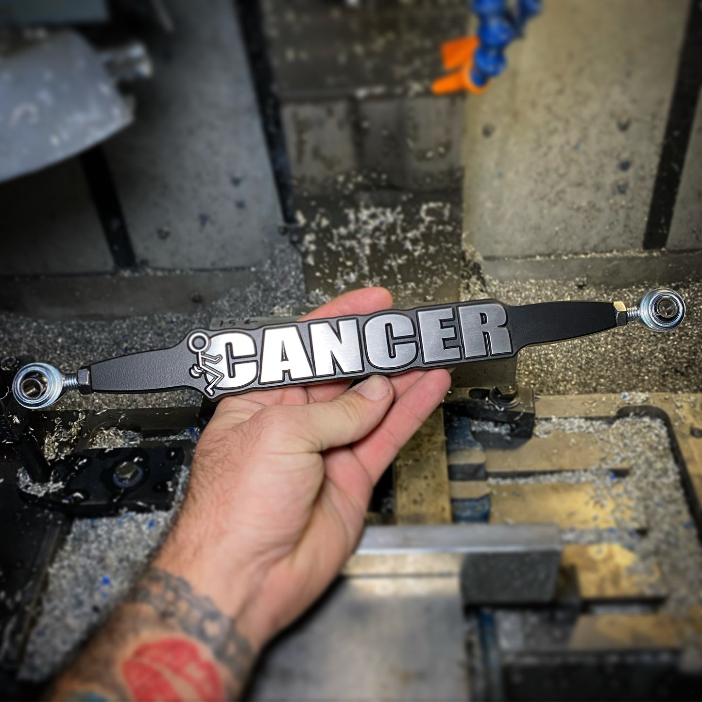Stick Figure Fuck Cancer CNC Machined Harley Shift Linkage