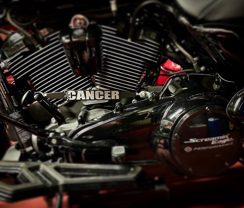 Stick Figure Fuck Cancer CNC Machined Harley Shift Linkage