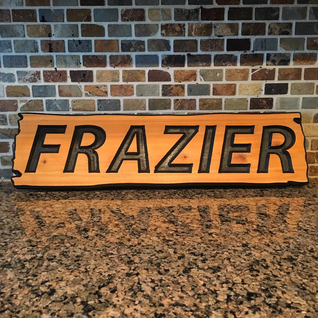 6"x22" Custom Carved Cedar Sign