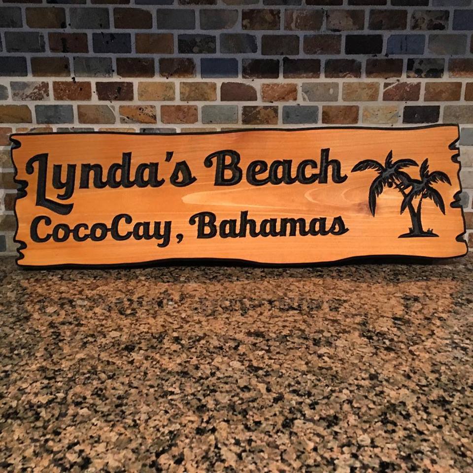 6"x22" Custom Carved Cedar Sign
