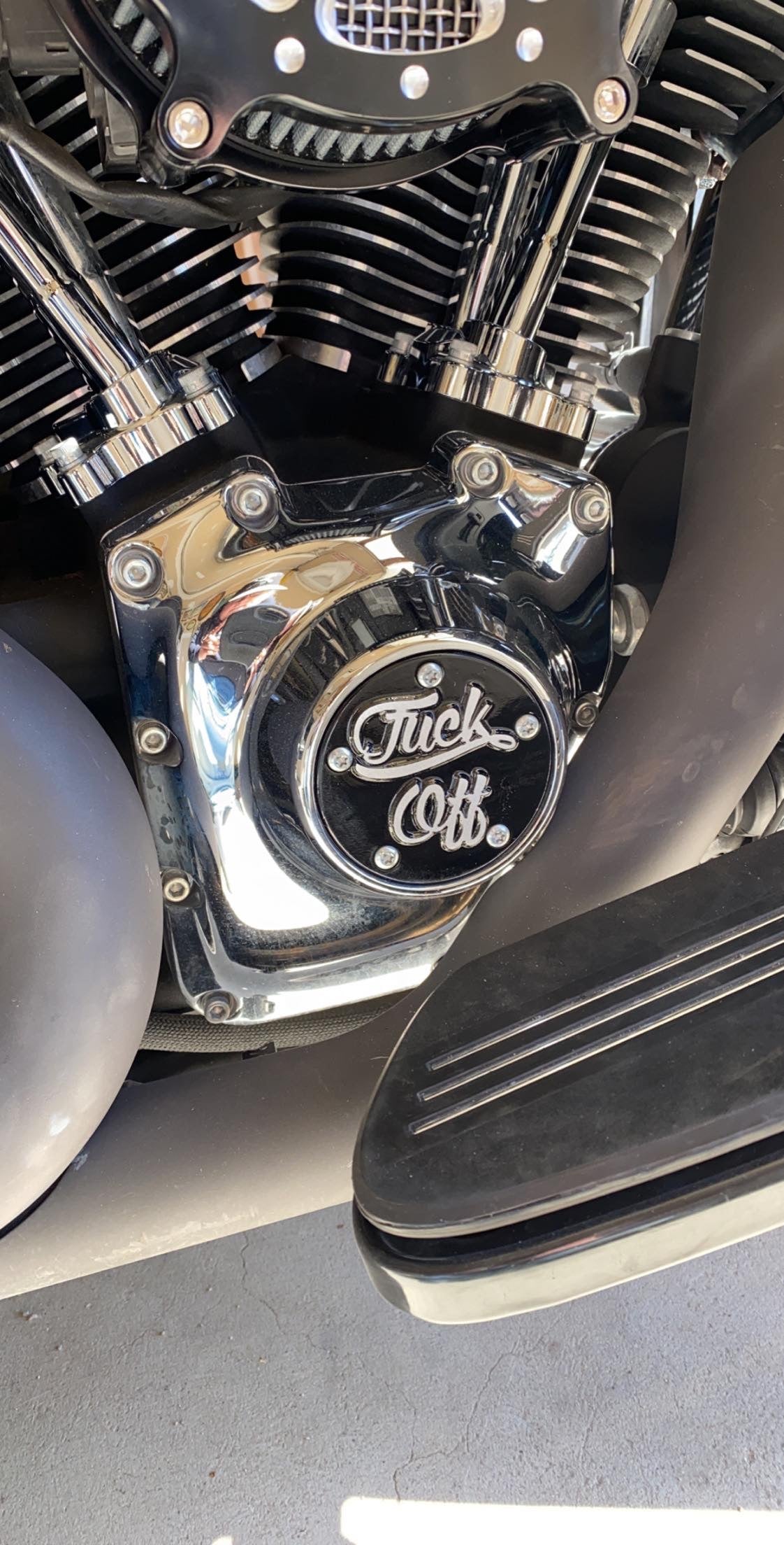 Fuck Off CNC Machined Harley Twin Cam Timing Cover