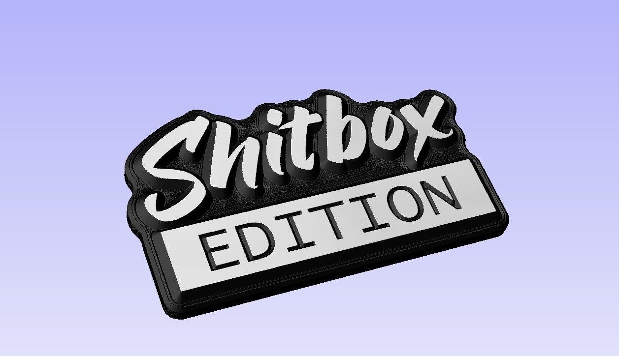 CNC Machined Billet Aluminum Shitbox Edition Emblem PAIR