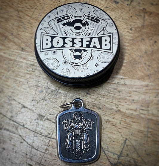 Jesus Riding a Motorcycle Billet Necklace Pendant & Bail