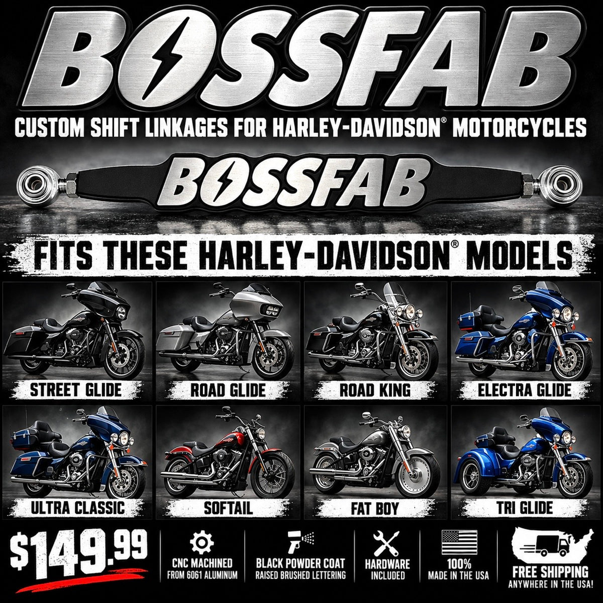 Custom CNC Machined Harley Shift Linkage