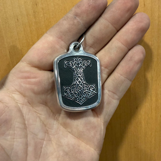 Thors Hammer Billet Necklace Pendant & Bail