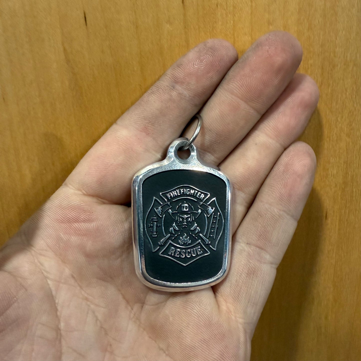 Firefighter Billet Necklace Pendant & Bail