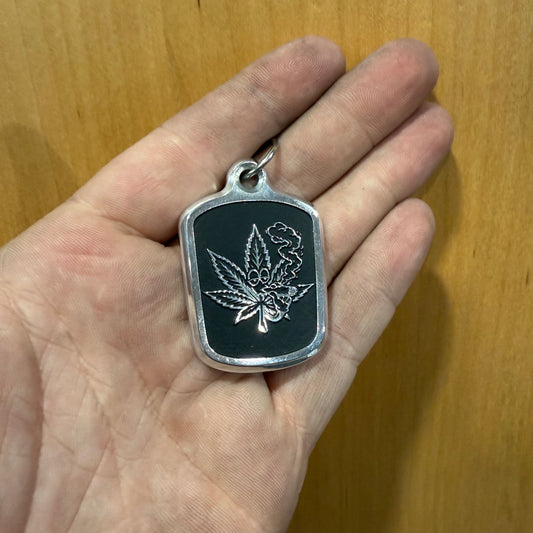 Weed Doobie Billet Necklace Pendant & Bail
