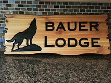 Load image into Gallery viewer, 10.75&quot;x24&quot; Custom Carved Cedar Sign