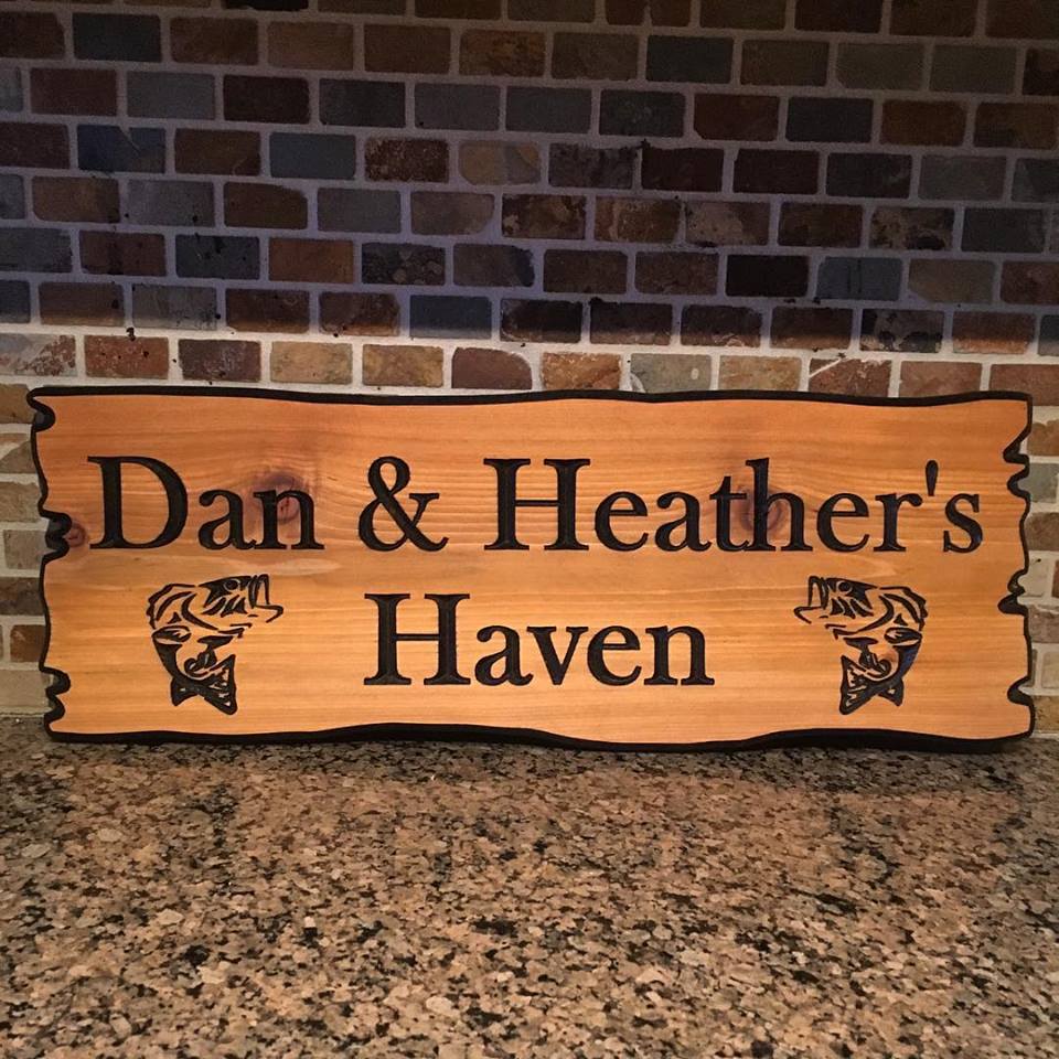 8"x22" Custom Carved Cedar Sign