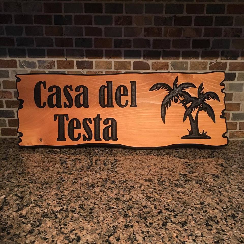 8"x22" Custom Carved Cedar Sign