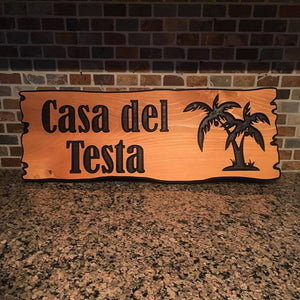 8"x22" Custom Carved Cedar Sign