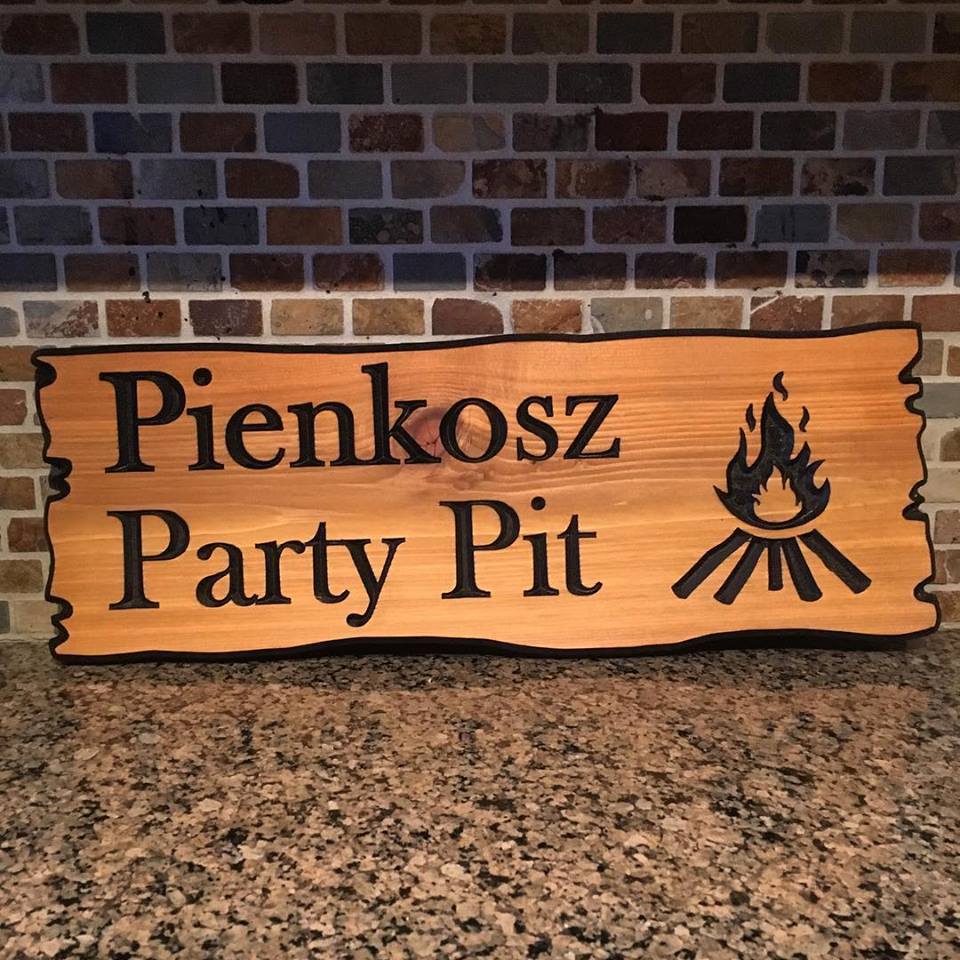 8"x22" Custom Carved Cedar Sign
