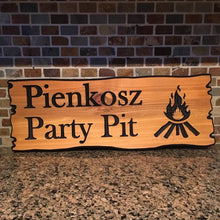 Load image into Gallery viewer, 8&quot;x22&quot; Custom Carved Cedar Sign