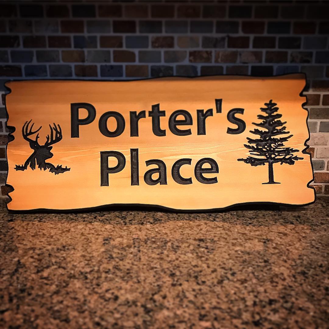 10.75"x24" Custom Carved Cedar Sign