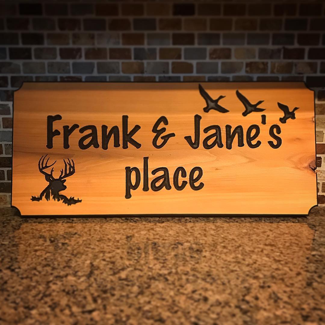 10.75"x24" Custom Carved Cedar Sign