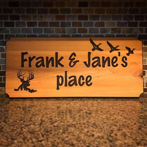 10.75"x24" Custom Carved Cedar Sign