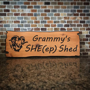 8"x22" Custom Carved Cedar Sign