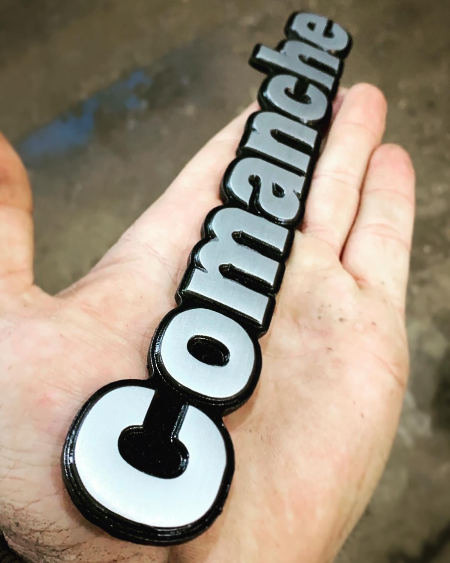 CNC Machined Billet Aluminum Comanche Emblem PAIR