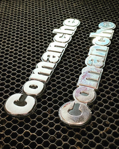CNC Machined Billet Aluminum Comanche Emblem PAIR